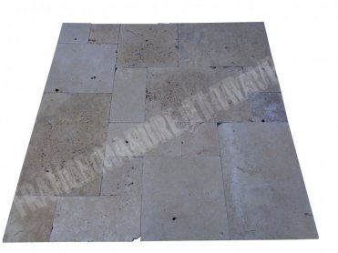Carrelage Travertin Beige Nuance Opus Romain 1,2 cm Commercial Vieilli  - 001
