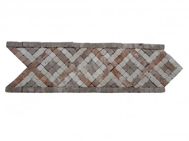1030 - Travertin Mixte Mosaique Frise 28,5x9 cm