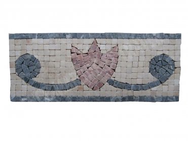 1055 -  Travertin Mixte Mosaïque Frise 30,5x12,5 cm