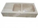 Evier de Cuisine Travertin Beige 2 Bac 120x60 cm - 255